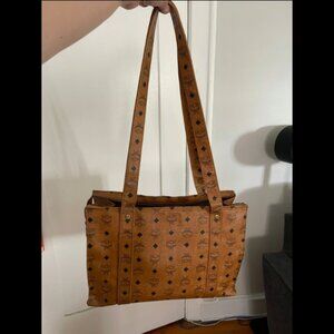MCM Tote in Cognac Visetos monogram leather